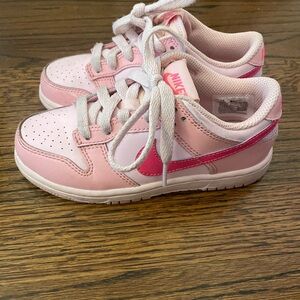 Nike Pink Dunks with Low-Top Design and Rubber Sole